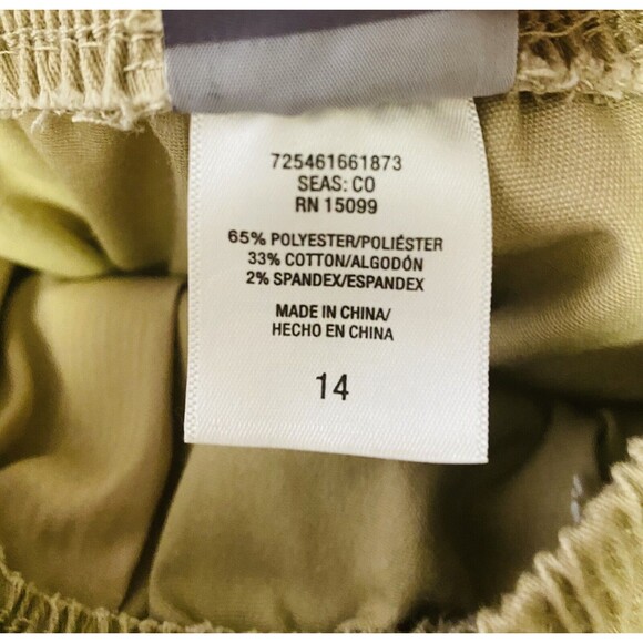 Laura Scott Stretch Waist Sz 14 Beige Pants Tapered Leg Comfort Fit Casual - Picture 4 of 6